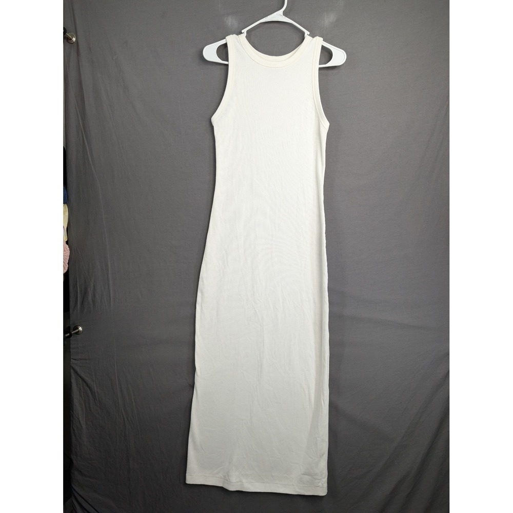 Universal Thread Ribbed Sleeveless Maxi Dress Cream White Medium